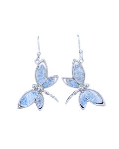 Rainbow Moonstone Big Dragonfly Earrings