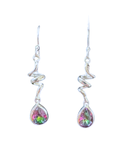 Mystic Topaz Tear Twist Earrings