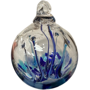 3in Blue Wish Glass Ball