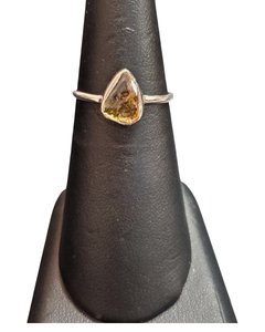 Raw Citrine Silver Ring S6