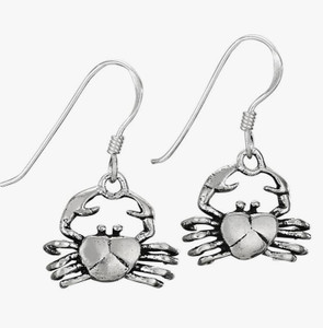 Sterling Silver Crab Earrings