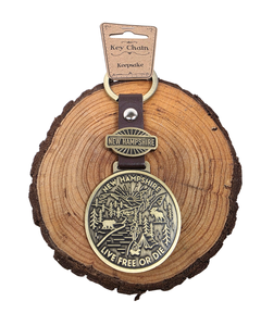 Leather strap NH Coin Keychain