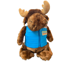 Moose with Blue Vest Plush