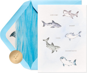 Watercolor Sharks Father's Day Card