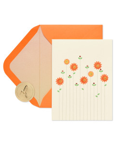 Row of Flowers Blank Card