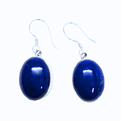 Lapis Ovals Silver Earrings