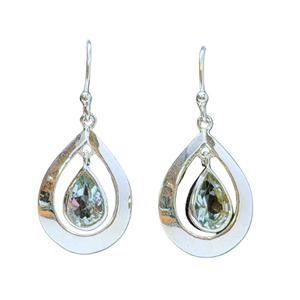 Blue Topaz Marquis in Marquis Earrings