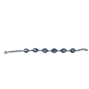 Moonstone Ovals Silver Bracelet