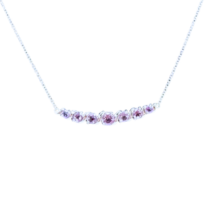 Amethyst 7 Stone Silver Necklace