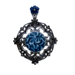 Cameo Marcasite with CZs Pendant