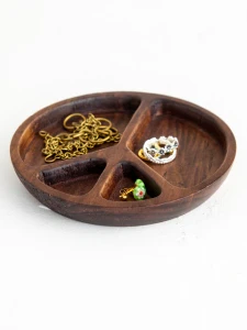 Wood Trinket Dish Peace sign