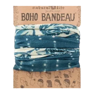 Boho Shibori Indigo Stripe Headband