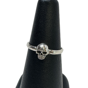 Silver Tiny Skull Ring S7