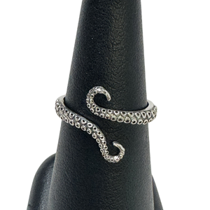 Silver Tentacle Adjustable Ring