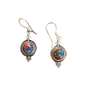 Cotton Candy Turquoise Blue Circle Outline Earrings
