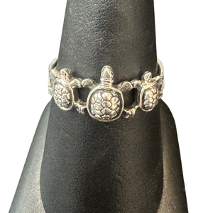 Silver 3 Turtle Ring S7