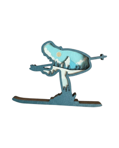 Skier Wood Ornament