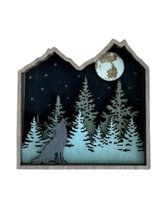 Mountain Pines Wolf Shelf Sitter