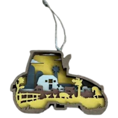 Tractor Wood Ornament