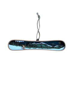 Light Snowboard Wood Ornament