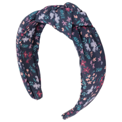 Floral Navy Knot Headband