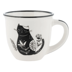 B&W Cat Espresso Mug