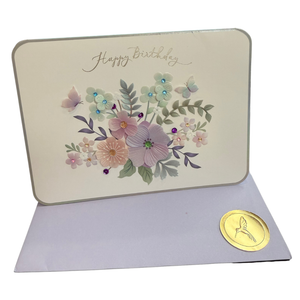 Pastel Vellum Florals Birthday Card