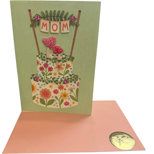 MOM FSC Mushroom and Floral Cake Birthday Card