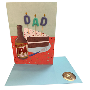DAD Beer and Cake Birthday Card