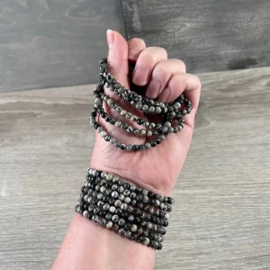 4mm Gemstone bead: Spider Web Jasper Bracelet