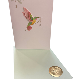 Handmade Hummingbird Blank Card