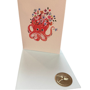 FSC Octopus with Flowers Blank Card