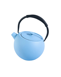 Cast Iron Tea pot - Blue Round