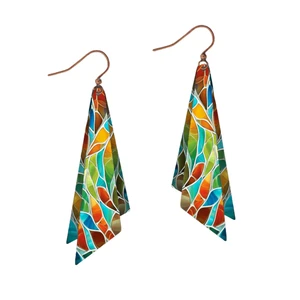 Seaglass Mosaic Wing Multilayer Earrings