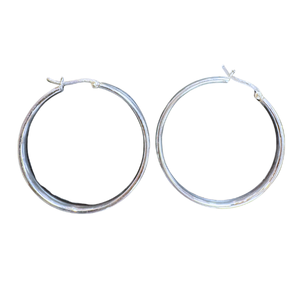 Silver Hoop Electroform 1.75in Earrings