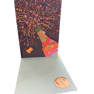 FSC Rainbow Champagne Bottle Blank Card