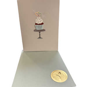 Cupcake with Heart Sparklers Wedding Card