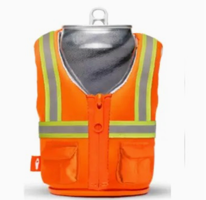 The OHSA Hi-Vis Orange Vest Can Cooler