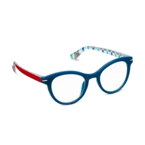 1.50 Daphne Teal Red Check Glasses