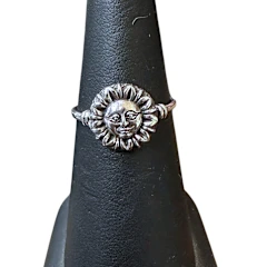 Silver sun Face Ring S8