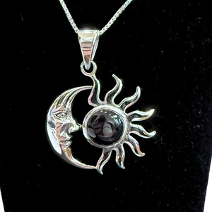 Onyx Eclipse Silver Necklace