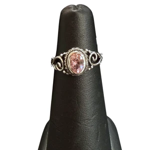 Kid's CZ Pink Oval Ring s4