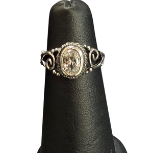 Kid's CZ Clear Oval Ring S3
