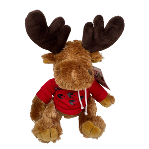 Moose Hoodie Red Plush
