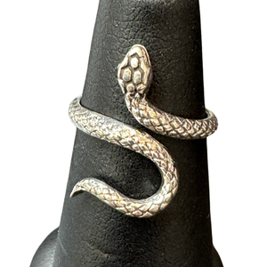 Silver Snake Adjustable Ring