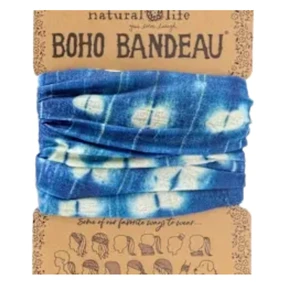 Boho Indigo Shibori Stamps Headband