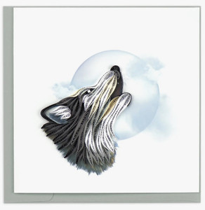 Quilled Howling Wolf Card Quilled Howling Wolf Card