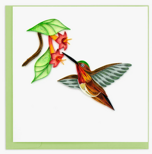 Quilled Rufous Hummingbird Card Quilled Rufous Hummingbird Card
