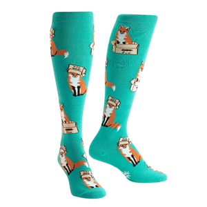 Foxes in Boxes Women's Knee Socks Foxes in Boxes Women's Knee Socks