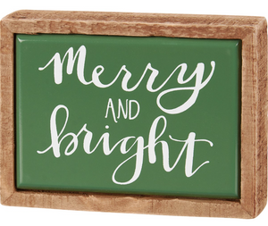 Merry and Bright Mini Box Sign Merry and Bright Mini Box Sign